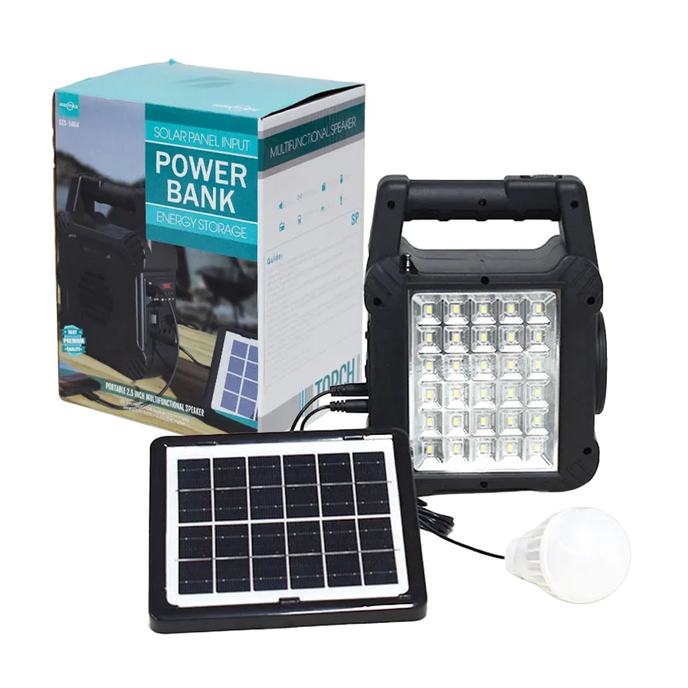Bocina multifuncional con panel solar, lámpara y centro de carga / gt…
