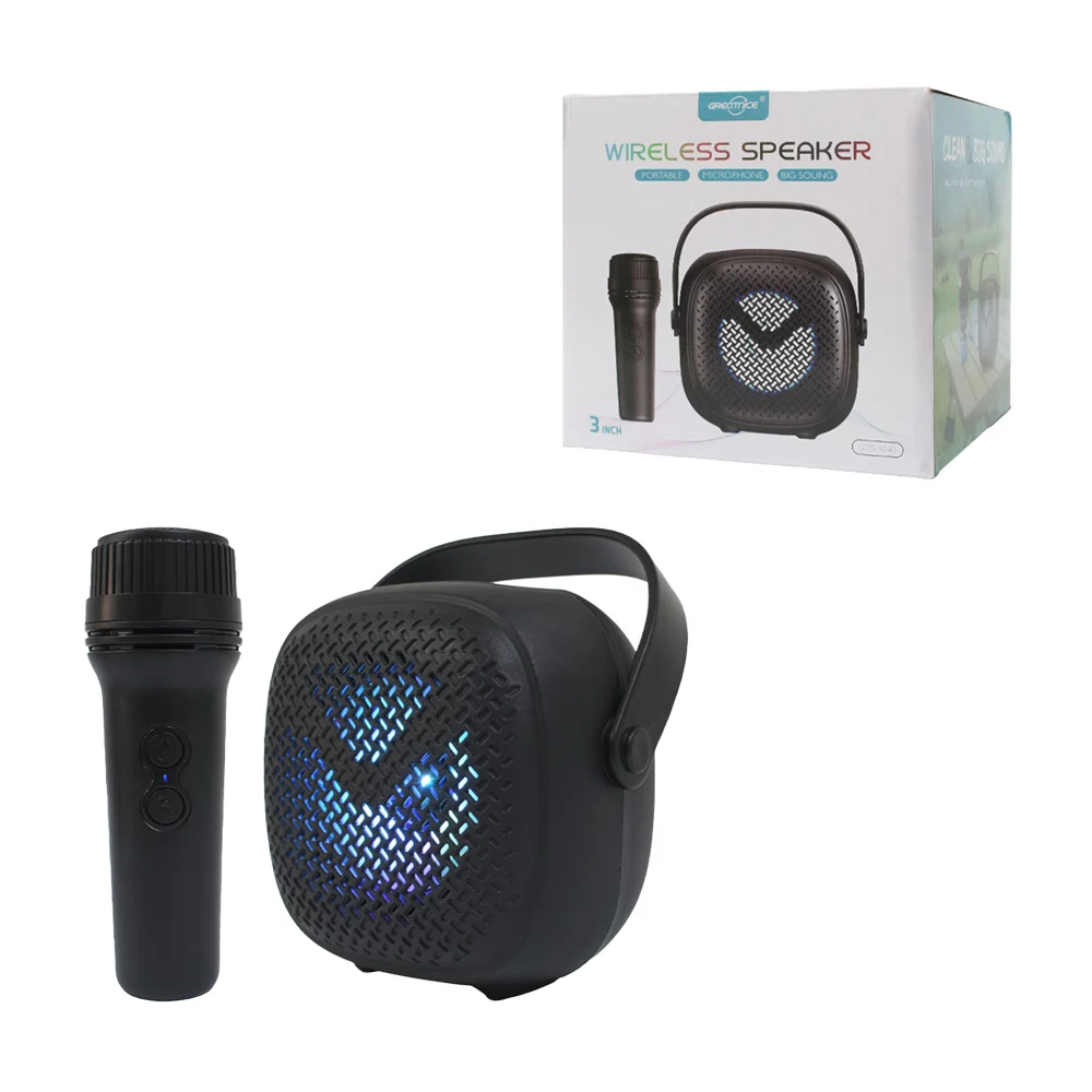 Bocina inalámbrica portable con micrófono, recargable y entrada usb /…