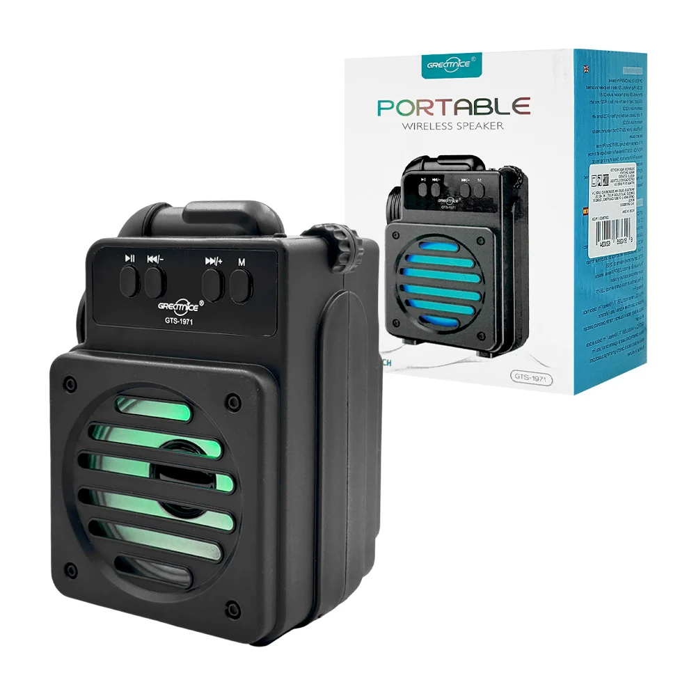 Bocina inalámbrica rectangular de 3 pulgadas con diseño frontal ranur…