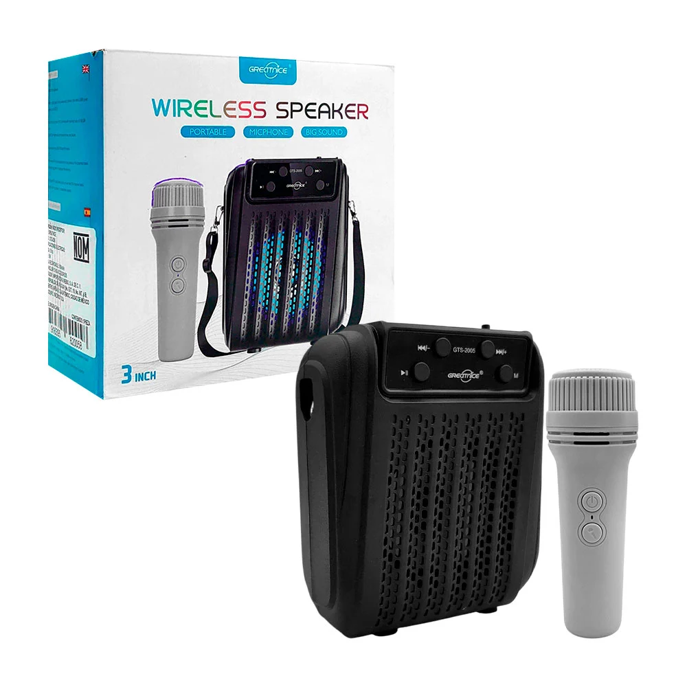 Bocina bluetooth greatnice de 3 pulgadas con radio fm, correa, puerto…