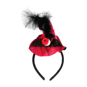 1pza Diadema con sombrero de bruja, ojo, pluma y frase de halloween /…