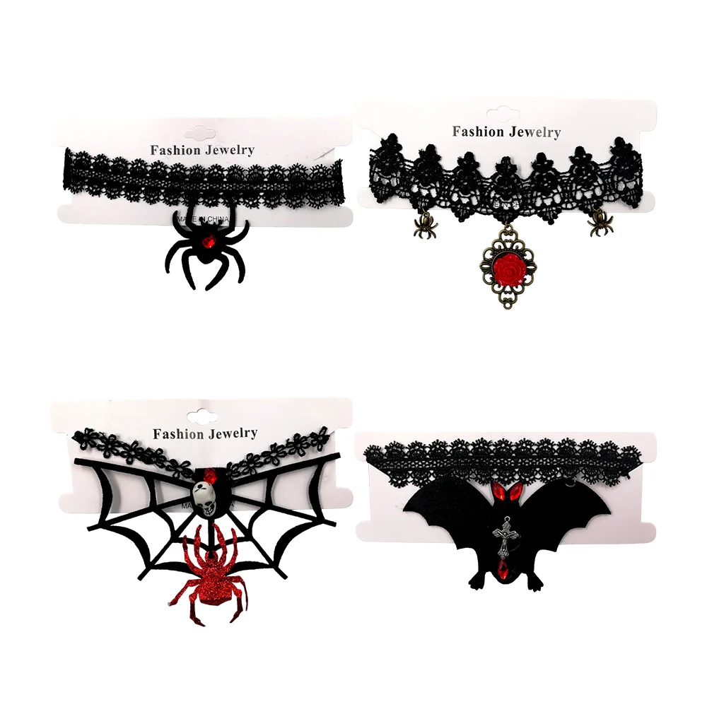 1pza Collar / gargantilla con temática de halloween, murciélago, arañ…