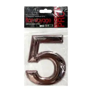 Placa metálica para exterior en forma de número 3d en color bronce, v…