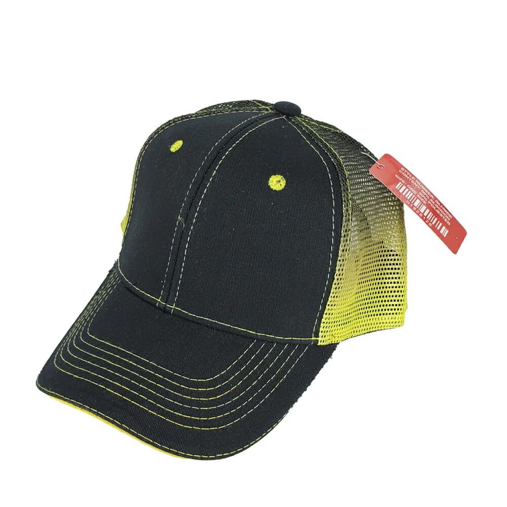 Gorra cachucha de tipo mezclilla con malla transpirable bicolor y vis…