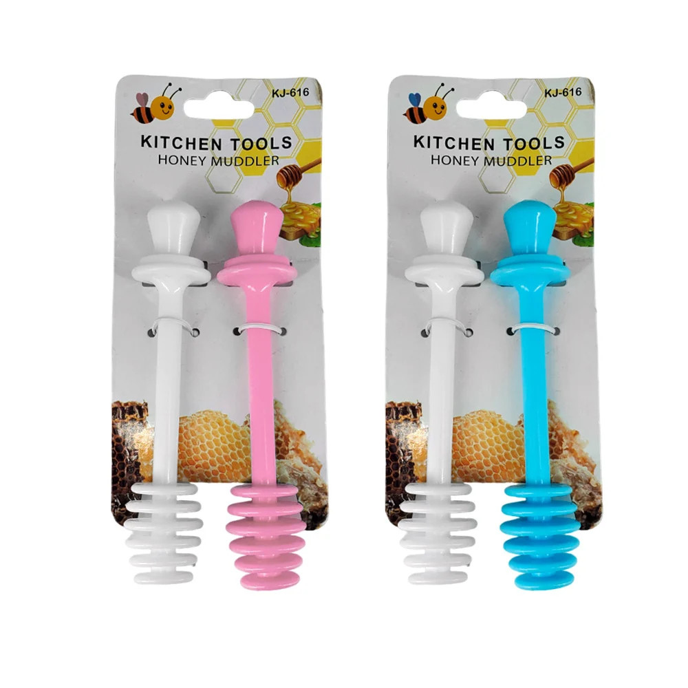 Set con 2 cucharas de plástico para revolver miel, variedad de colore…