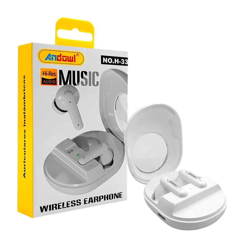 Audífonos inalámbricos bluetooth andowl con estuche de carga ovalado …