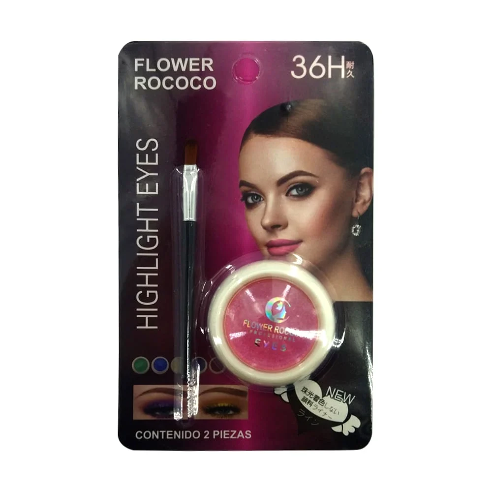 1pza Sombra para ojos 36h flower rococo con mini brocha aplicadora, v…