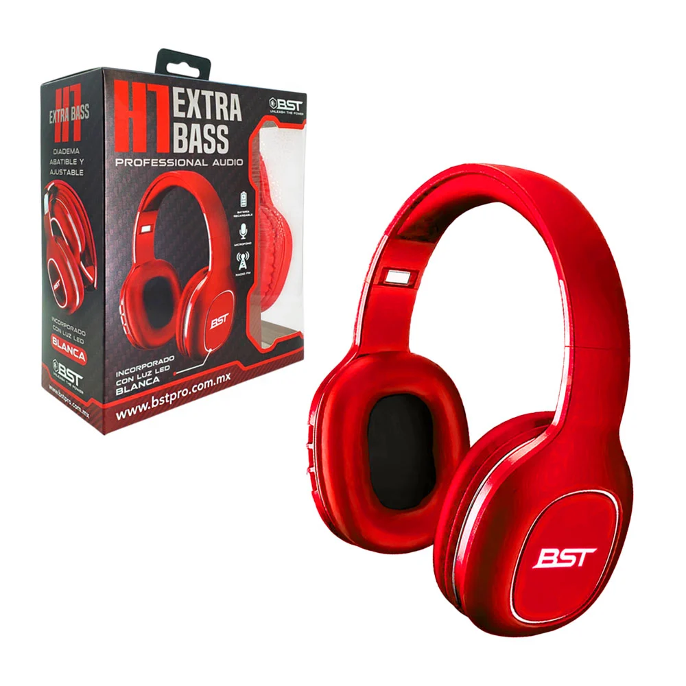 Audifonos de diadema h1 extra bass con cancelación de ruido, recargab…