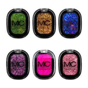 Glitter compacto mc cosmetics, variedad de colores / pressed glitter