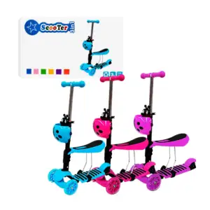 Patín del diablo scooter infantil con asiento y 3 ruedas, variedad de…