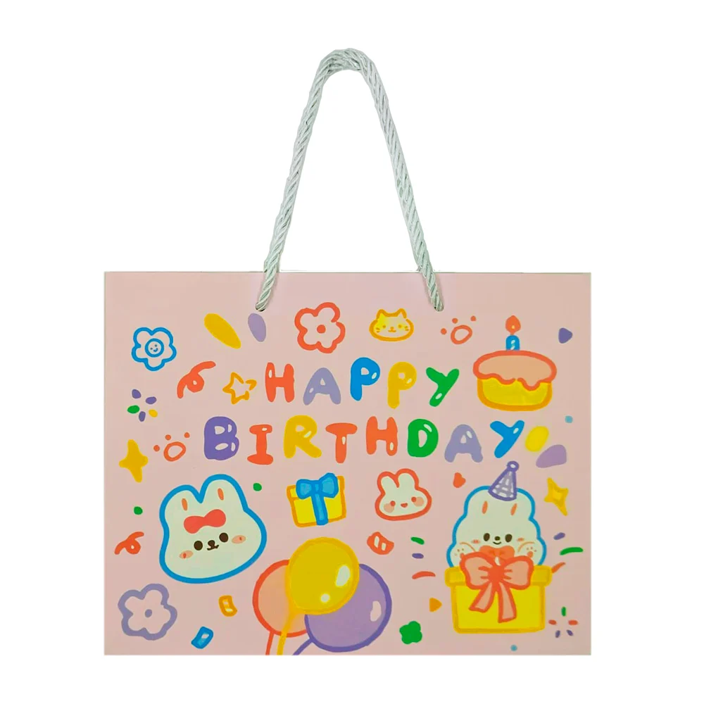 1pza Bolsa de regalo rectangular con estampado kawaii, 24.5x9.5x19.5c…