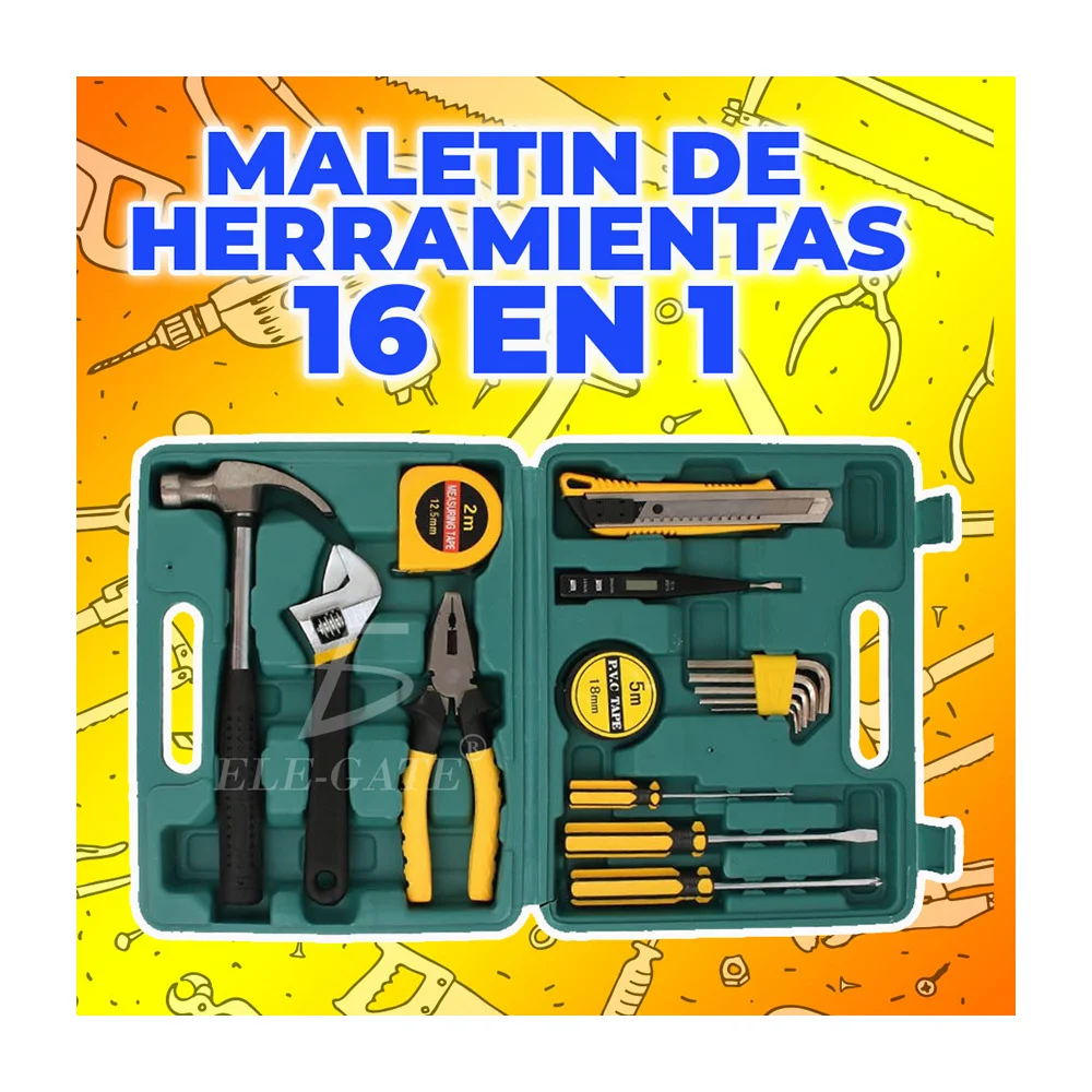 Estuche 16 en 1 con herramienta doméstica multifuncional para reparac…