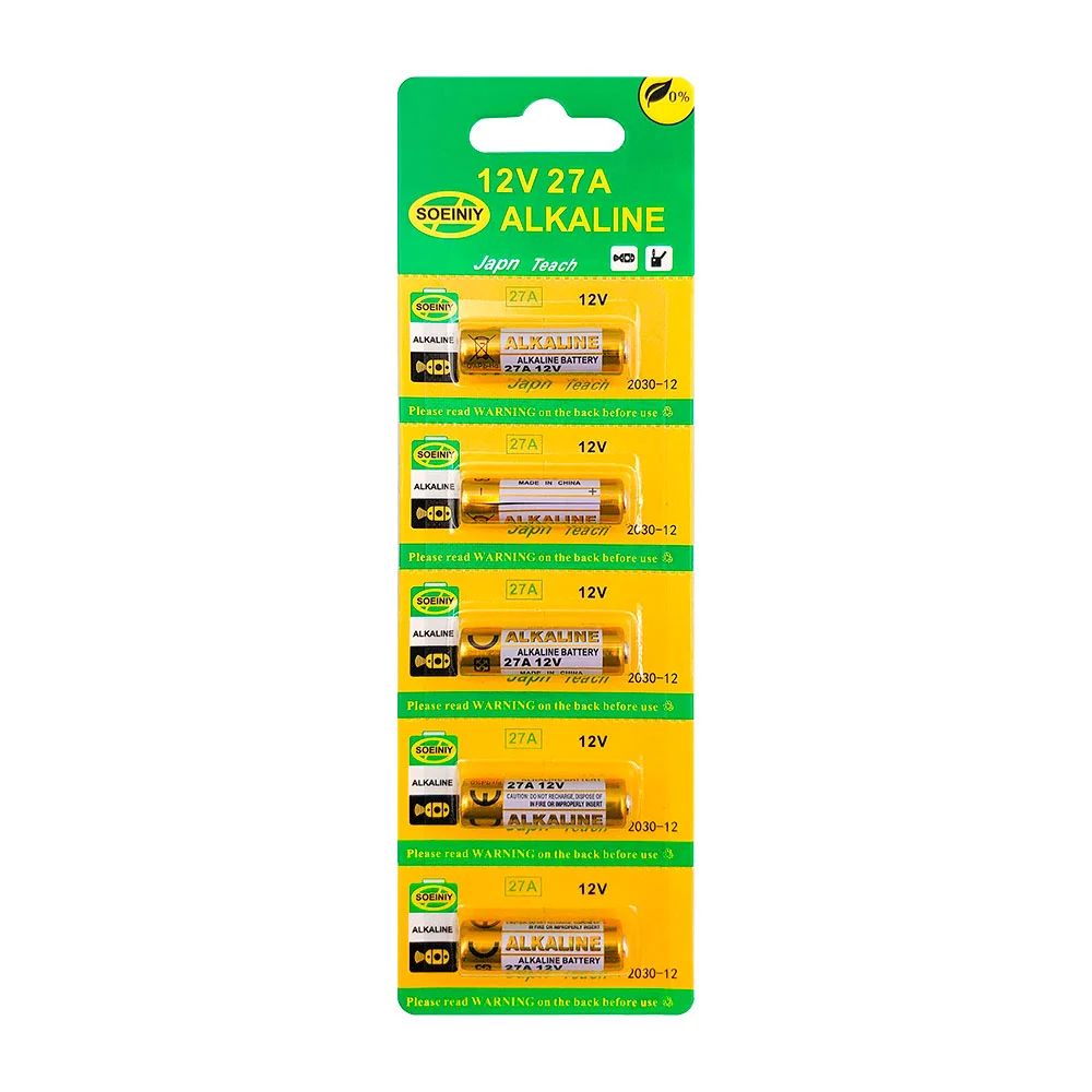 Blíster con 5 pilas alcalinas pequeñas de 12v y 27a / soeiniy / alkal…