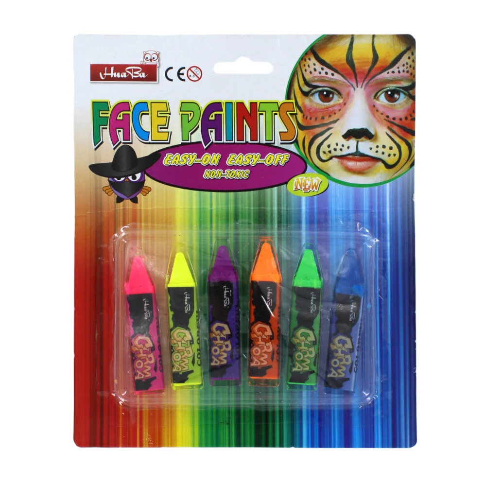Blíster con 6 crayones cuadrados de cera facial para pintar la cara, …