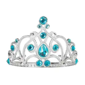 Corona plateada de princesa con pedrería de fantasía / hg-106