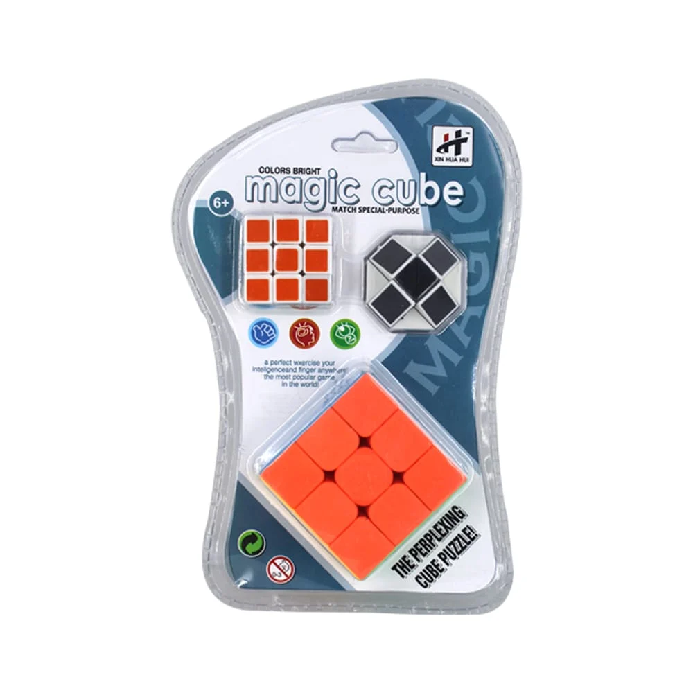 Blíster 3 pzas cubos mágicos rubik, variedad de tamaños y formas / ma…