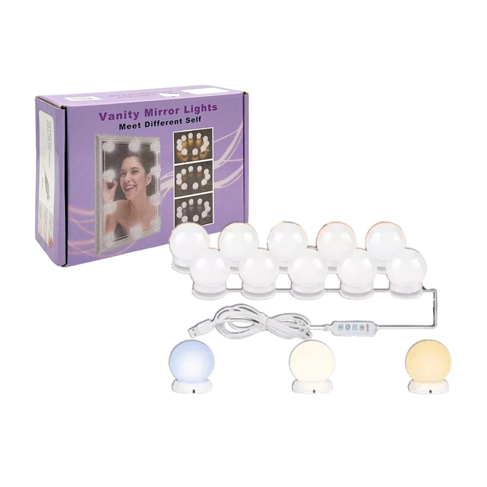 Serie de 10 focos led para espejo de tocador / vanity mirror lights /…