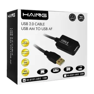 Extensión de cable usb 2.0 am a usb af con velocidad de 480 mbps y 15…