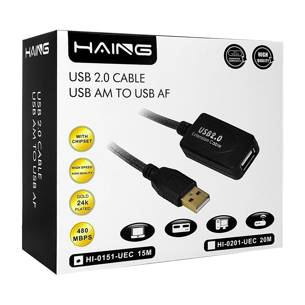 Extensión de cable usb 2.0 am a usb af con velocidad de 480 mbps y 15…