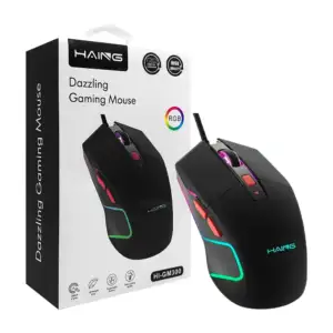 Mouse alámbrico gamer haing con botones programables y luz led rgb, 2…