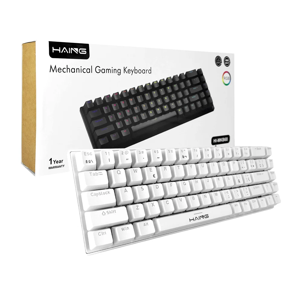 Teclado alámbrico pequeño haing con luces rgb, variedad de colores / …