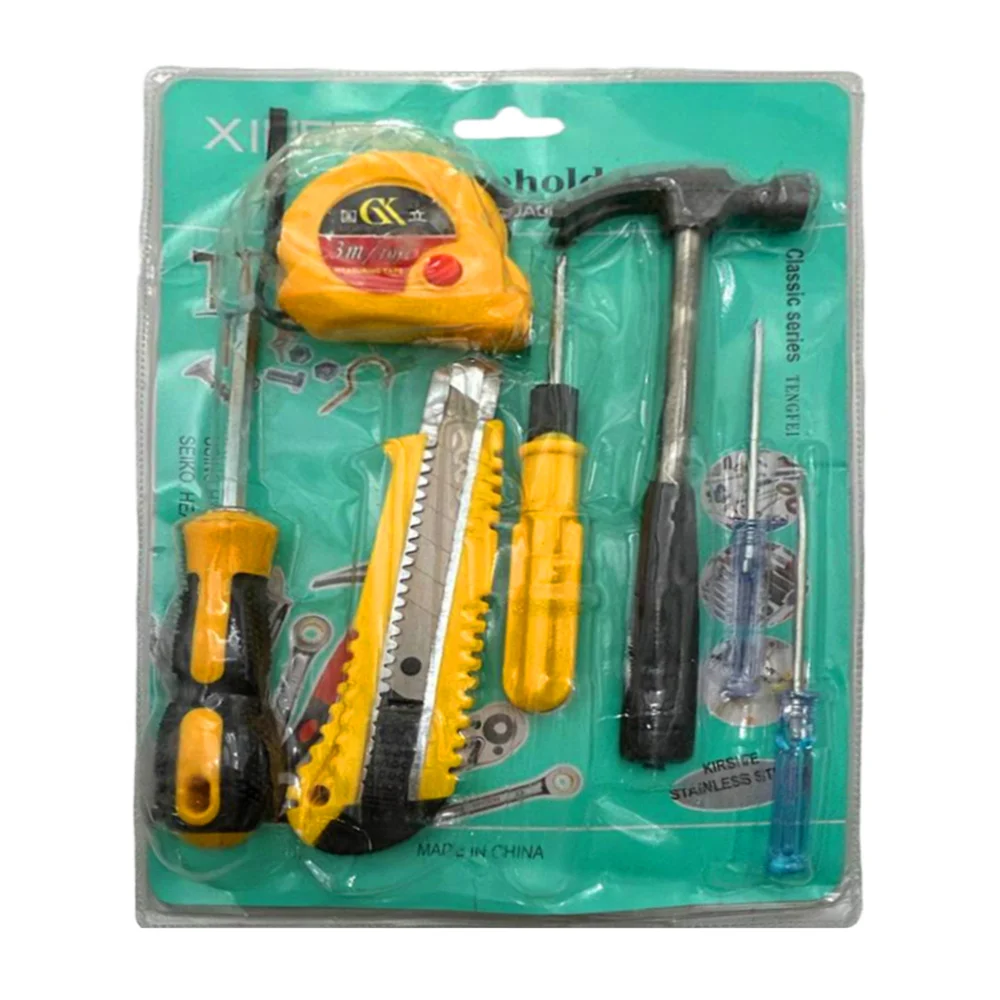 Juego de herramienta con flexómetro 3m, martillo pequeño, 4 desarmado…