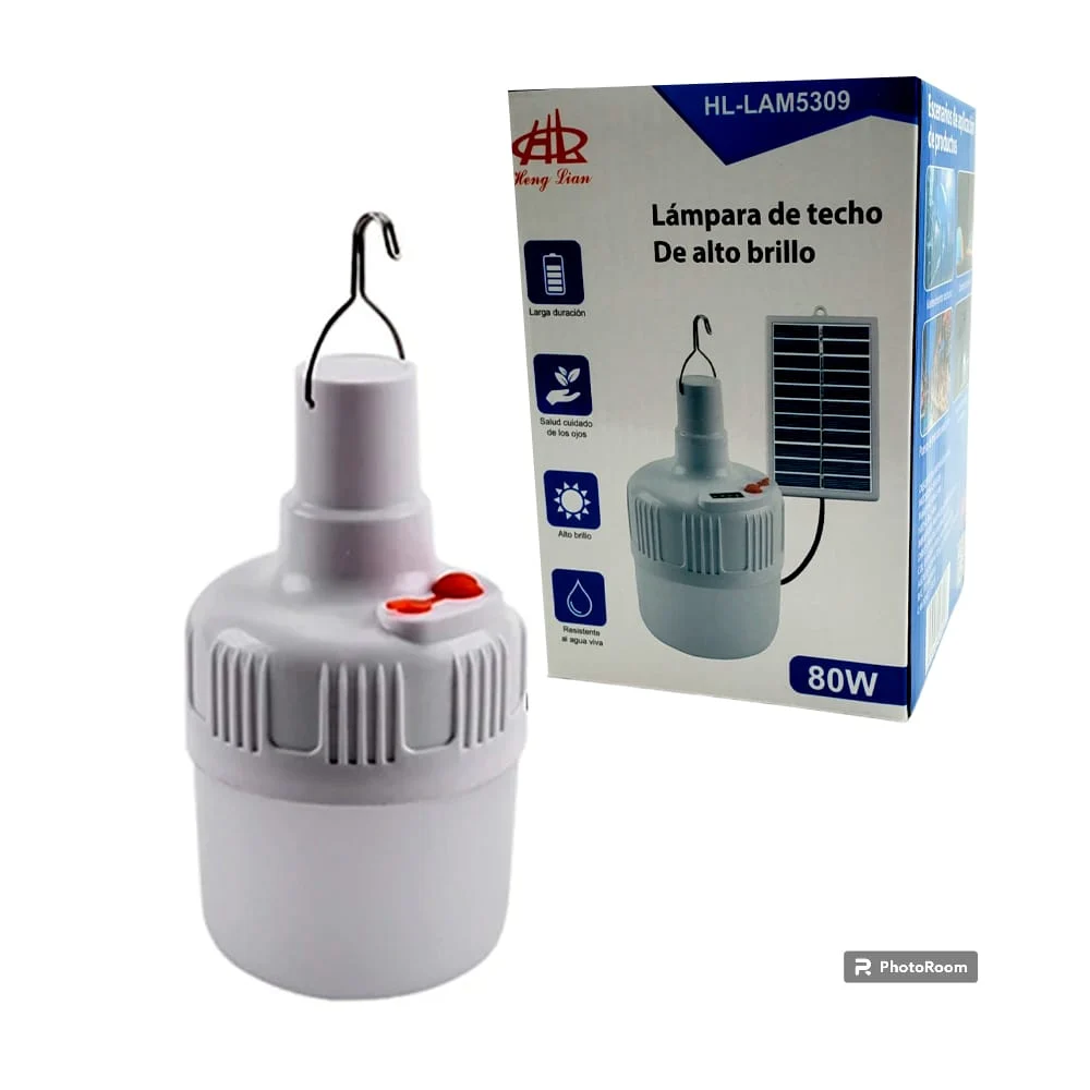 Lámpara colgante de techo portátil para campamento con 80w, carga dir…