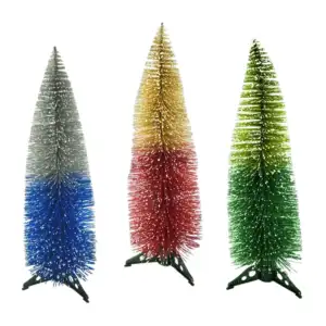 Mini árbol de navidad diamantado con diseño bicolor y efecto nevado 3…