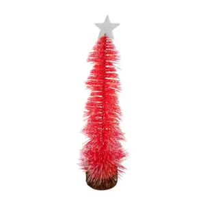 Mini árbol de navidad con base de madera + luces led rgb, efecto neva…