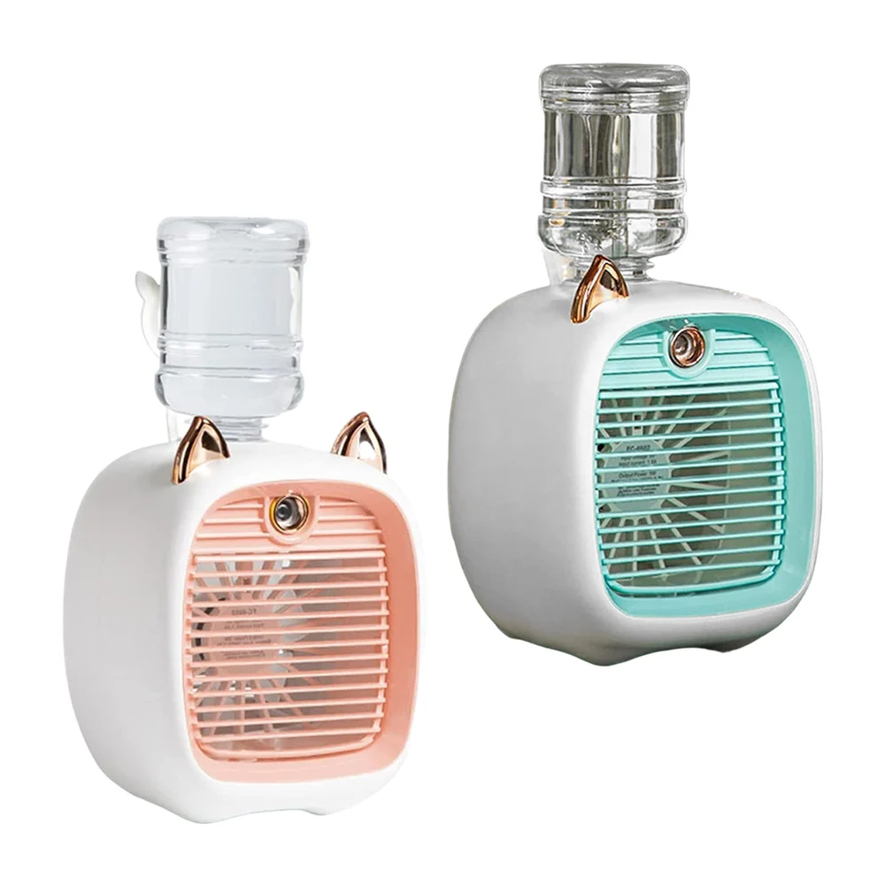 Mini ventilador aire cooler usb con función de humidificador + diseño…