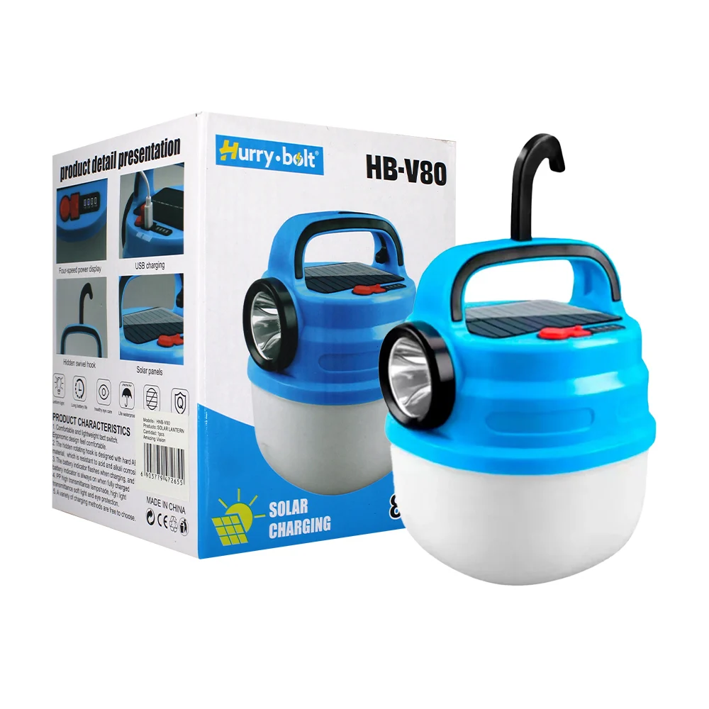 Lámpara de emergencia recargable de 80 watts con panel solar, varieda…