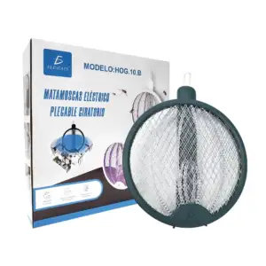 Raqueta eléctrica tipo lámpara mata mosquitos plegable con colgante, …