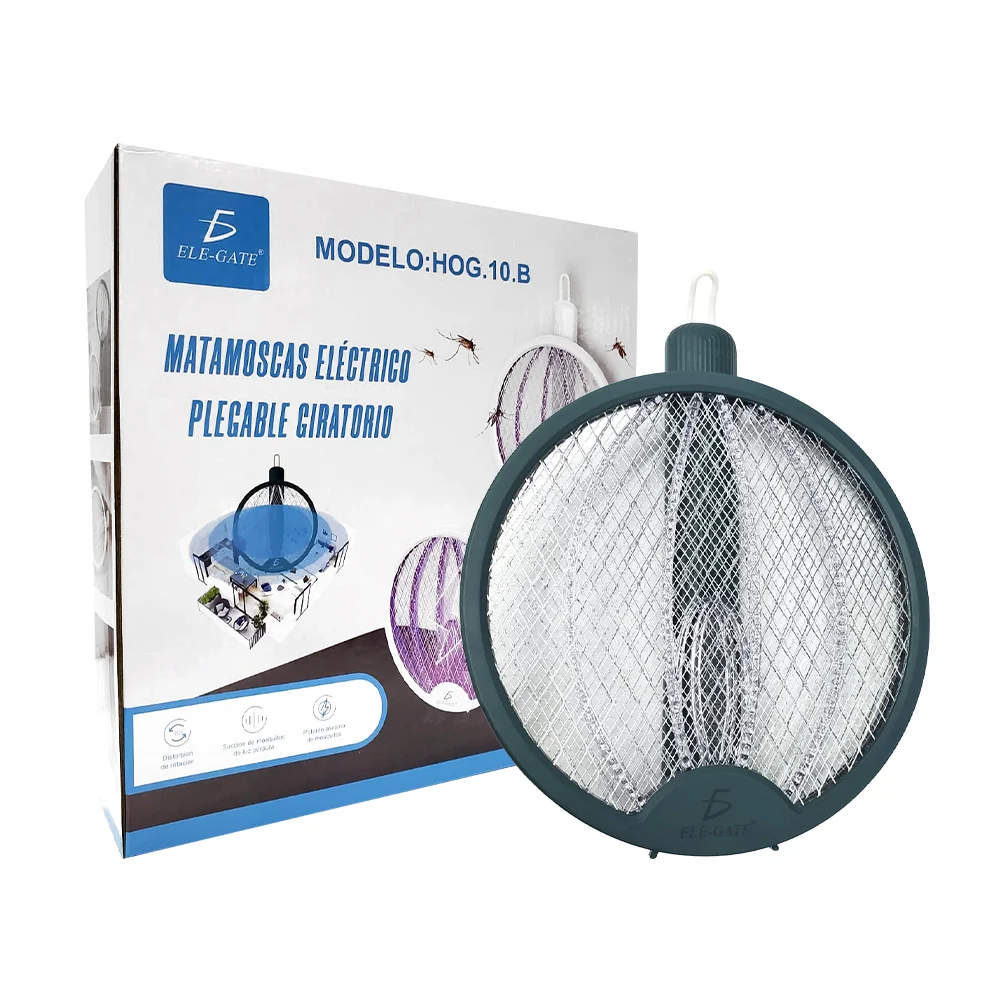 Raqueta eléctrica tipo lámpara mata mosquitos plegable con colgante, …