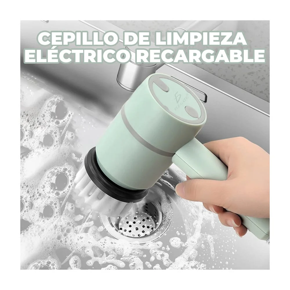 Cepillo de limpieza eléctrico recargable para baño y cocina con cepil…