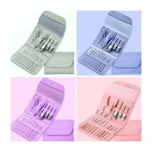 Set de cortauñas para manicura o pedicura profesional de 16 piezas co…