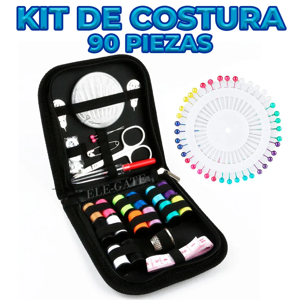 Kit de costura para viaje con hilos de direferentes colores, tijeras …