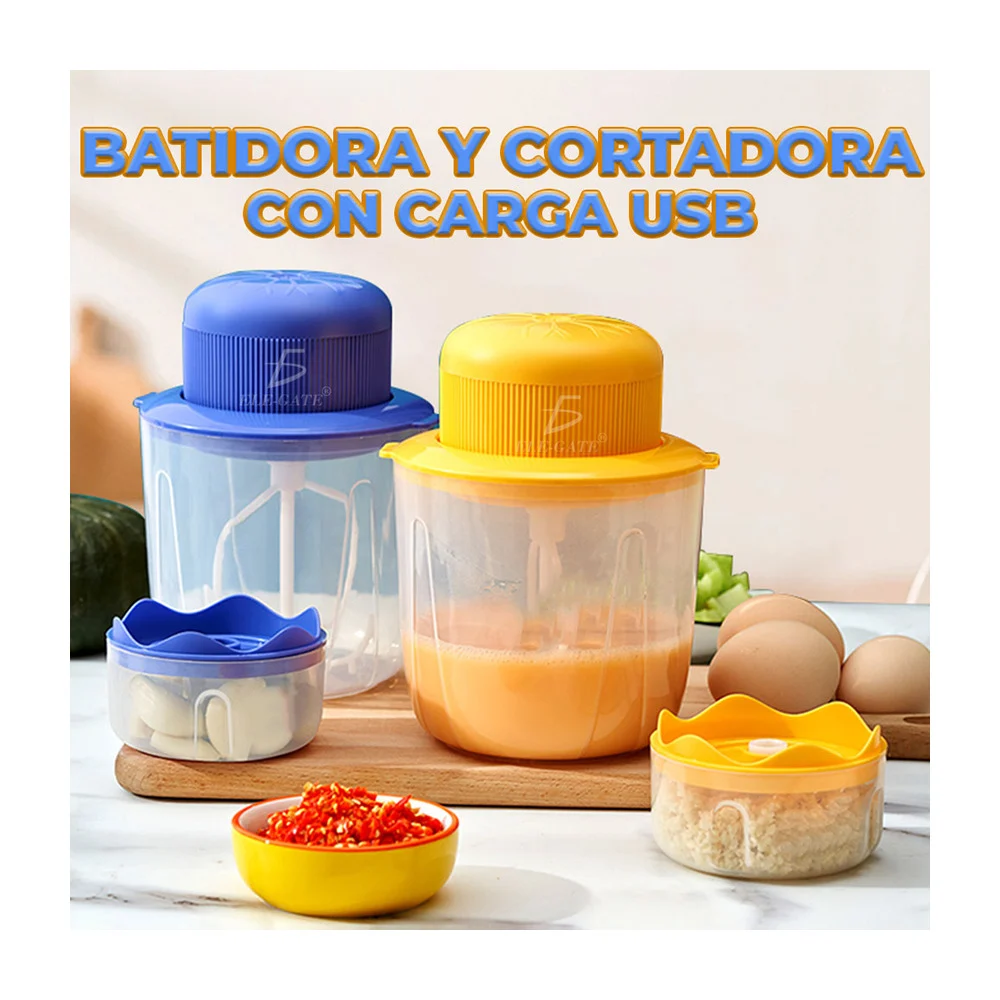 Mini batidor y cortador recargable para alimentos multifuncional, var…