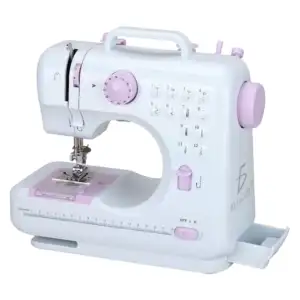 Mini máquina de coser doméstica multifuncional con 12 patrones de pun…