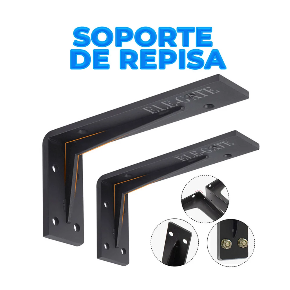 Caja de 2 soportes flotantes para repisas en forma de L 5x20x35cm