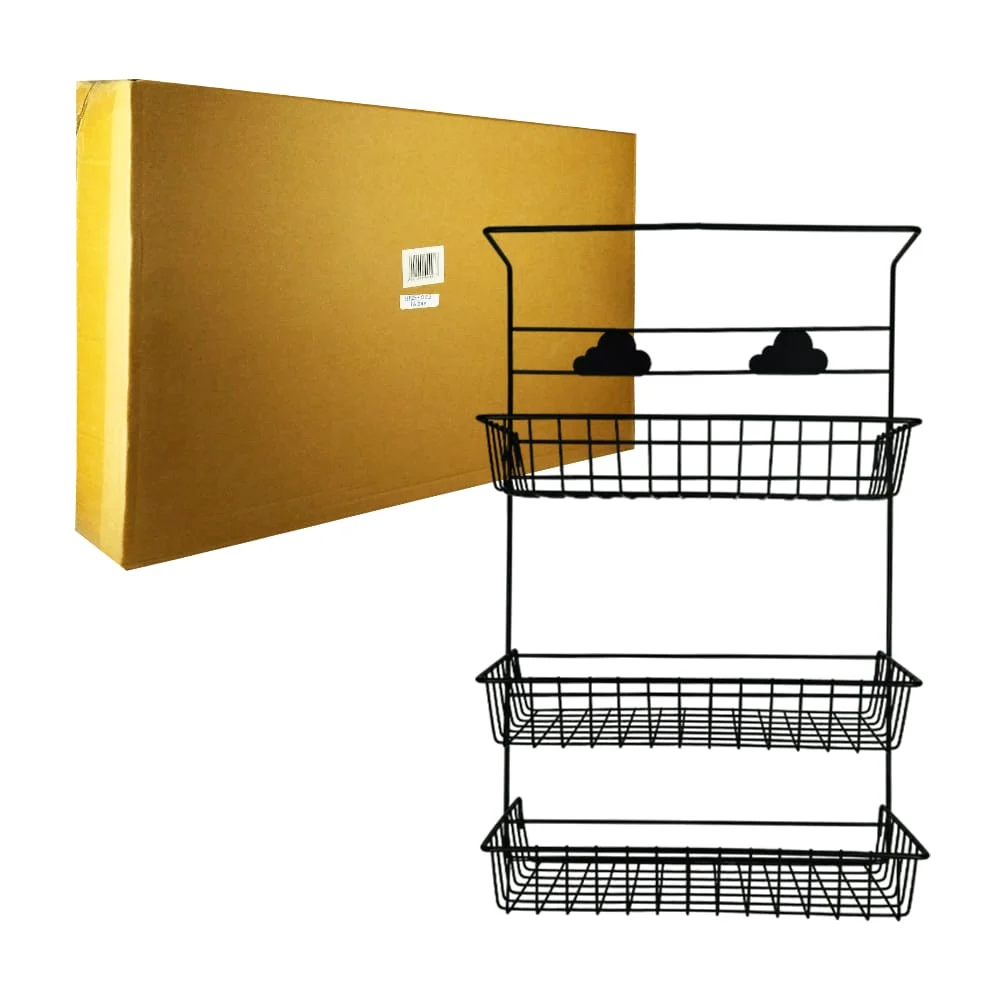 Estante para cocina con 3 repisas, porta toallas de papel y 6 ganchos…