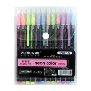 Estuche con 12 plumas de gel en tonos neón / hp6207-12 / c024-s / neo…