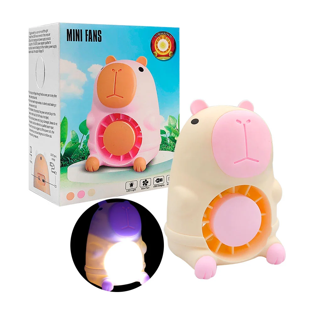 Mini ventilador recargable con forma de capibara para el escritorio c…