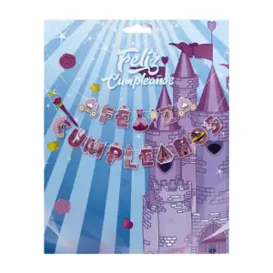 Banner - banderín móvil de "Feliz cumpleaños" con temática de princes…