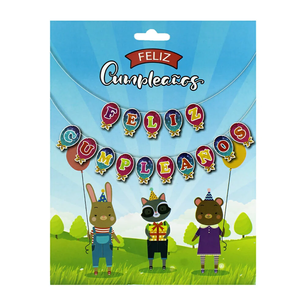 Banner - banderín de Feliz cumpleaños, 15 piezas, con moño y diseño d…