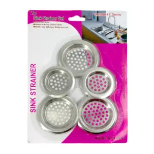 Blíster de 5 filtros coladores para tarja, variedad de tamaños / sink…