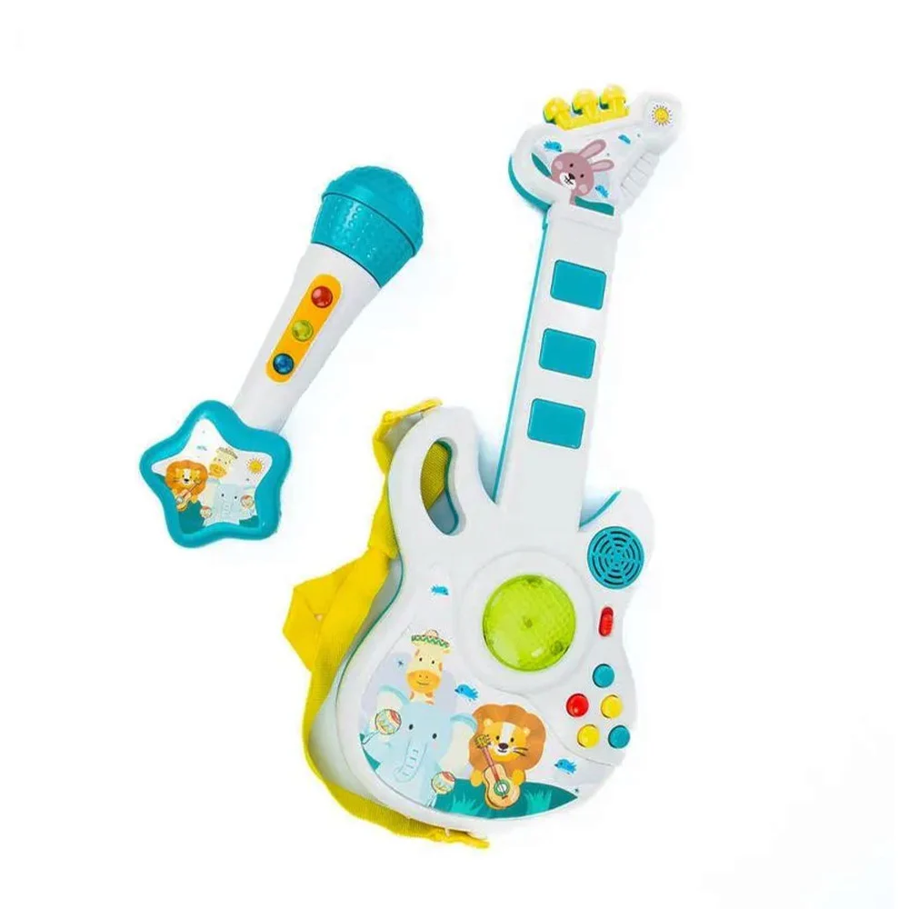 Guitarra musical infantil con sonido, micrófono y diseño de animales …