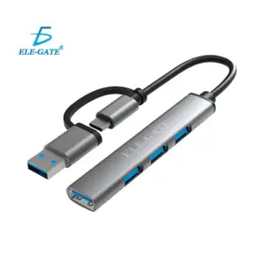 Adaptador hub usb-tipo c 2 en 1 con 4 puertos usb, 5gbps / hub.18.4