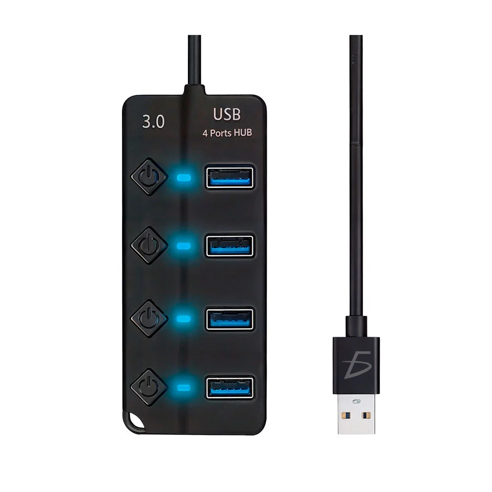 Hub de 4 puertos usb, con transferencia rápida de 5 gbps, indicador l…