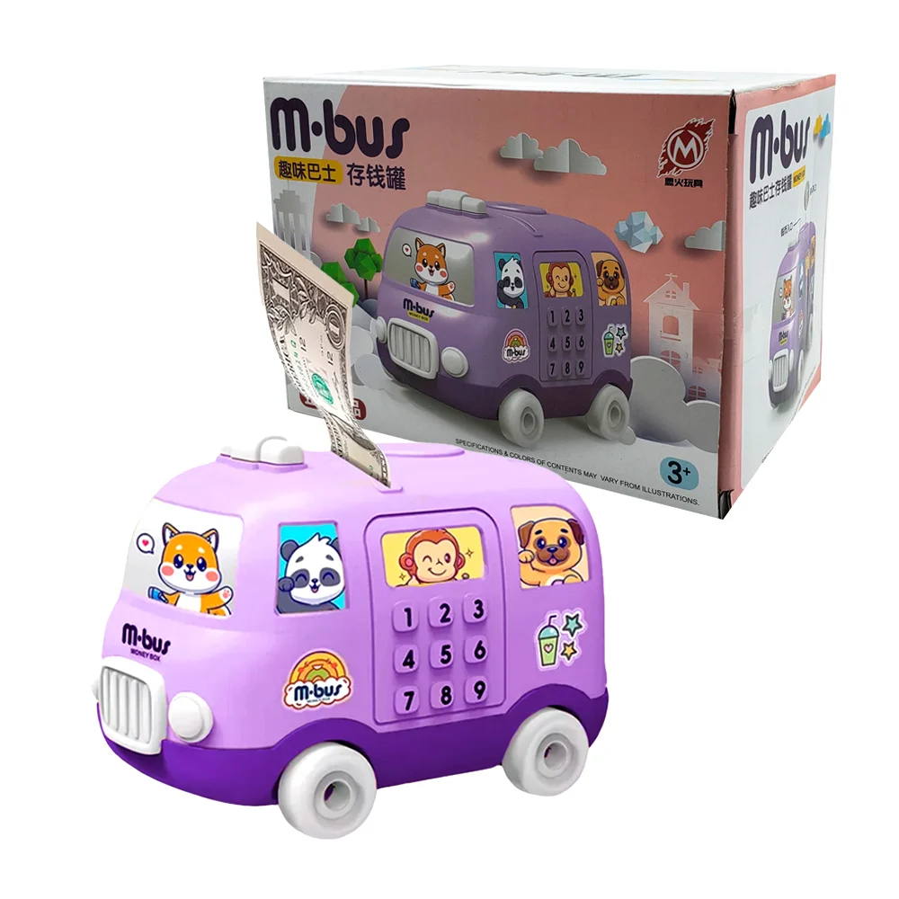 Alcancía de plástico personalizable con diseño de camión de mascotas,…