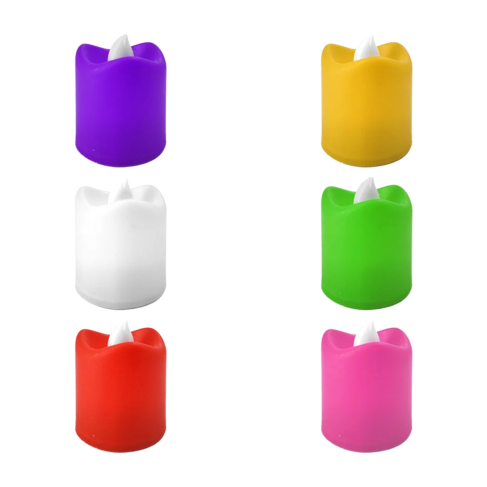 Mini vela de plástico con luz cálida, 4cm, variedad de colores / hw59…